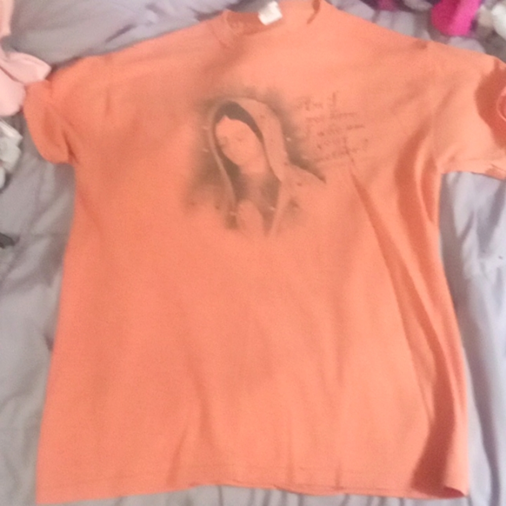 Beautiful shirt writing says"Am I not here, I,  who am your mother?"